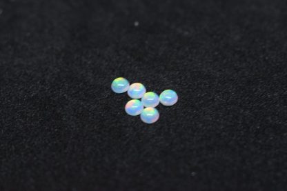 White 3mm Round Cabs