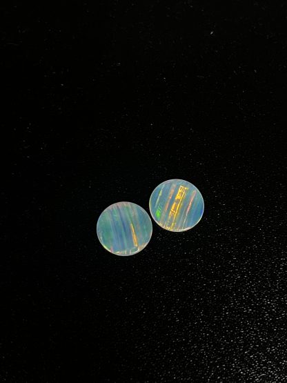 Acadian Glass Works:White 10mm Round Coin*PINSTRIPE