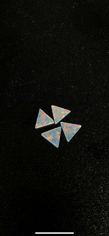 Acadian Glass Works:White 6mm Triangle Coin