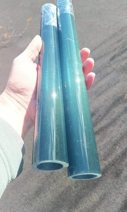 Blue Satin dipped in Lime B