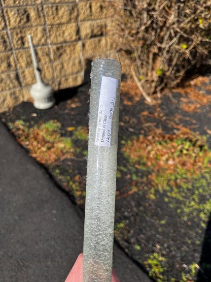 Smokey Green Satin dipped in  Clear B+