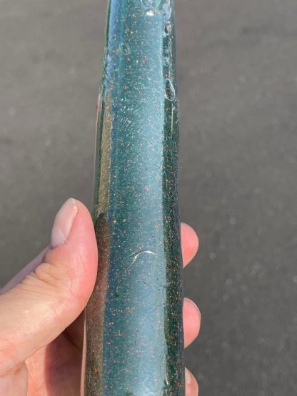 Trans Green Crushed Opal Tube