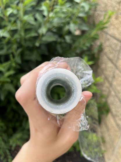 Greasy Glass Tubing:White Satin>Smokey Green Satin - Image 2