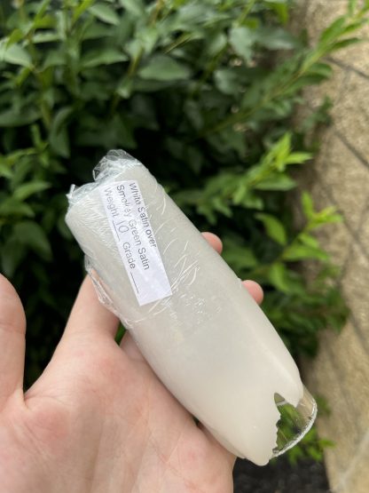 Greasy Glass Tubing:White Satin>Smokey Green Satin